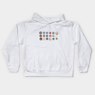 Collection of buttons Kids Hoodie